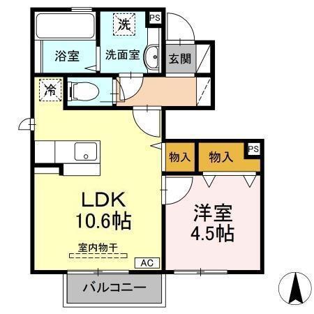 アルビレオ(1LDK/1階)の間取り写真