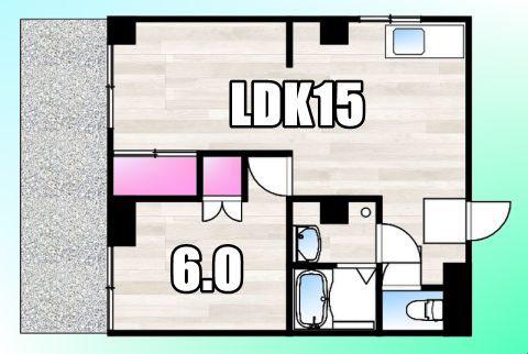 秀宏ビル(1LDK/1階)の間取り写真