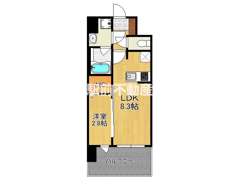 ブランシエスタ千早RJR(1LDK/9階)の間取り写真