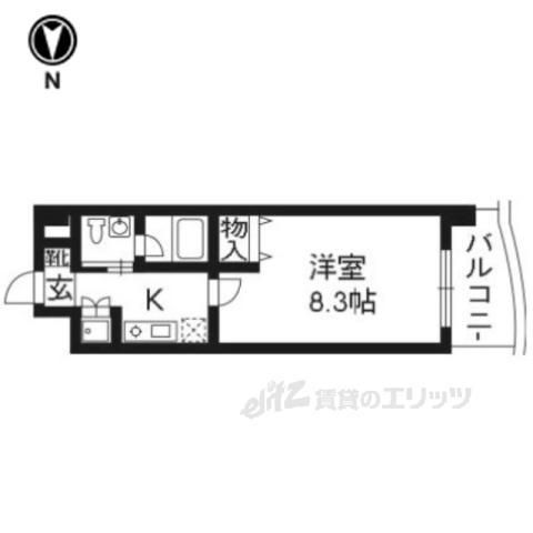 ベラジオ烏丸三条(1K/5階)の間取り写真
