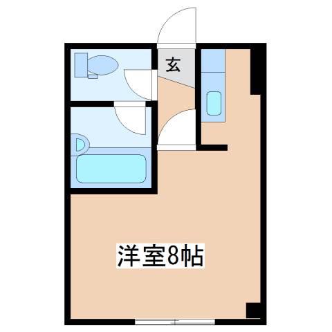 ヒューメイン山の手(1K/4階)の間取り写真