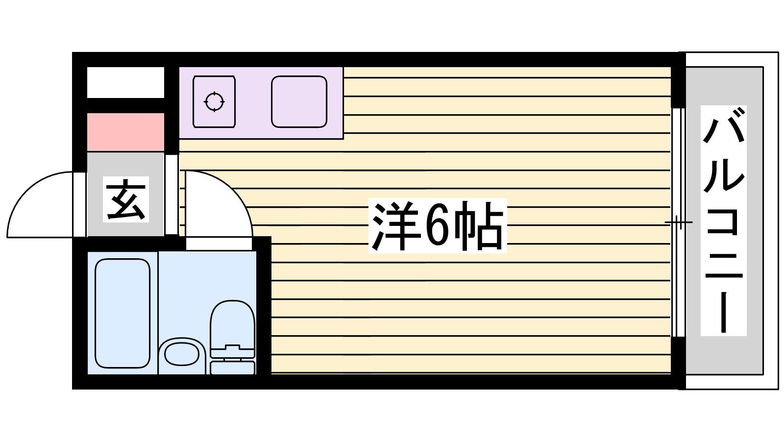 ポストセイシン(1K/2階)の間取り写真
