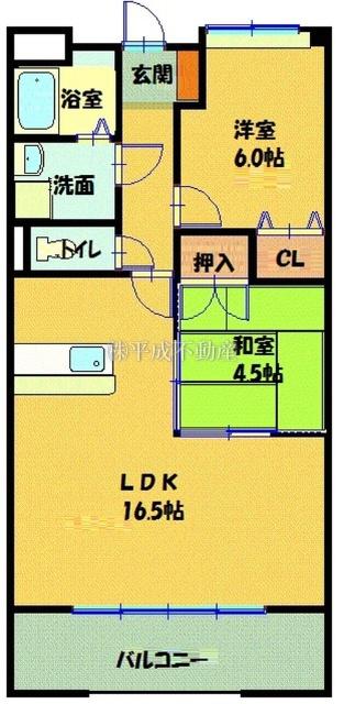 ファミーユ・レーヴ(2LDK/3階)の間取り写真