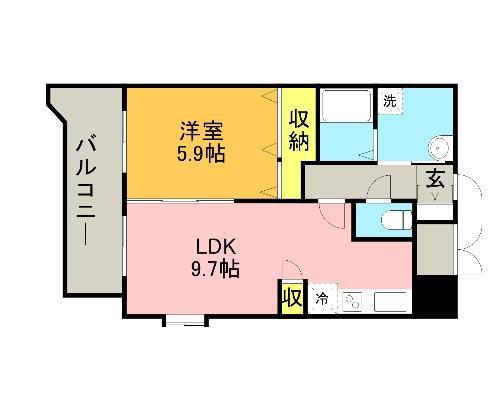 シェーネブルグ(1LDK/2階)の間取り写真