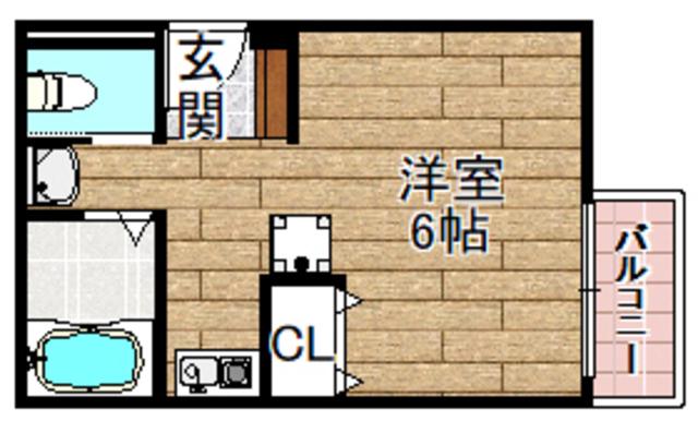 HAL高槻弐番館(1K/1階)の間取り写真