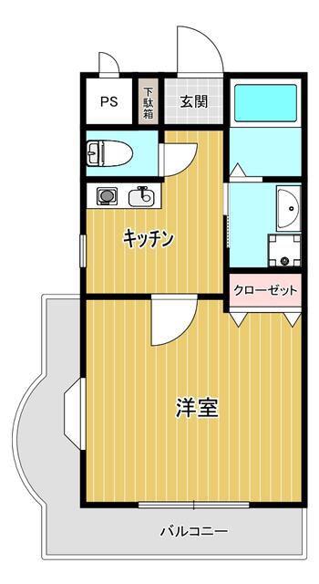 フィオーレ(1K/2階)の間取り写真