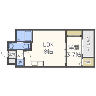 SERENITE北浜(1LDK/6階)の間取り写真