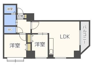 HF東札幌レジデンス(2LDK/3階)の間取り写真