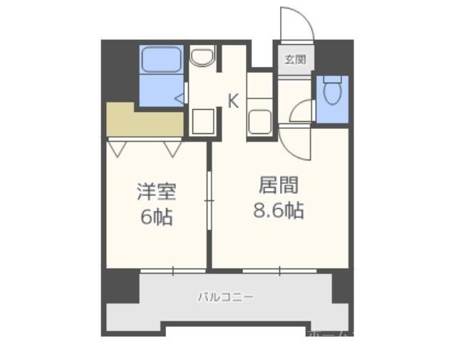 エムズ中の島(1LDK/6階)の間取り写真