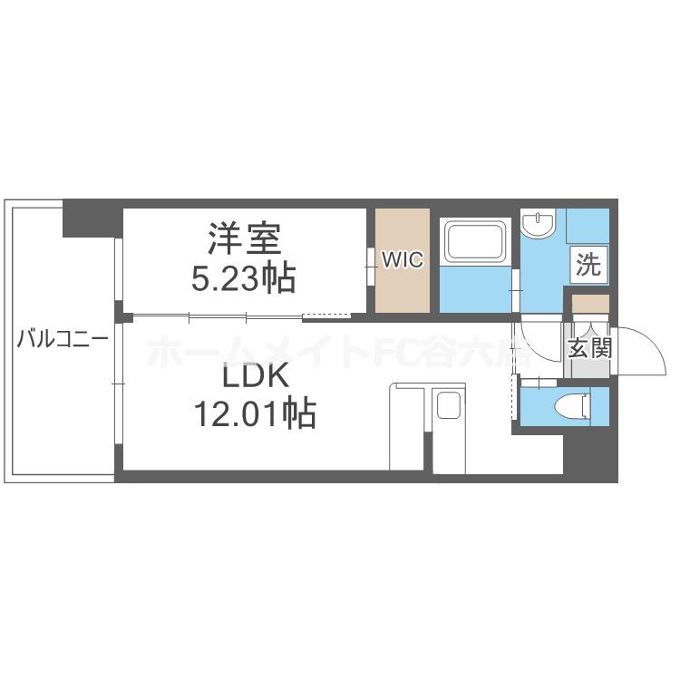 プレジオ玉造(1LDK/2階)の間取り写真
