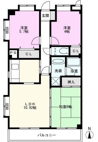 ファイブスターキャッスル(3LDK/2階)の間取り写真