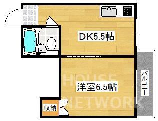 和田ビル(1DK/3階)の間取り写真