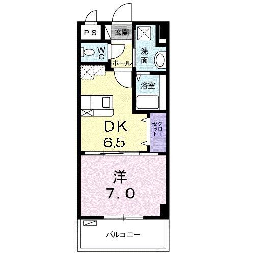 アスリヴII(1DK/1階)の間取り写真