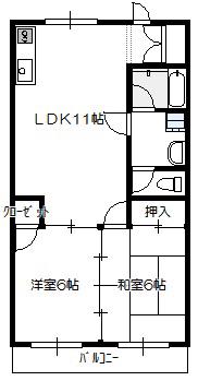 第2植木コーポ(2LDK/1階)の間取り写真