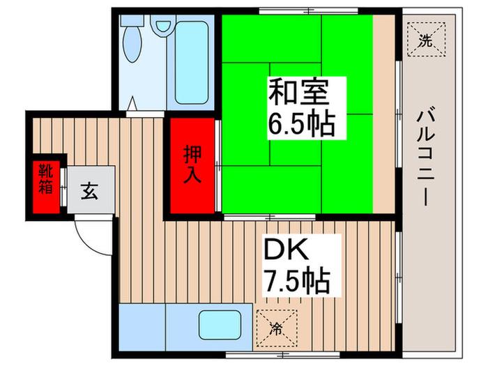 斉藤ビル(1DK/5階)の間取り写真