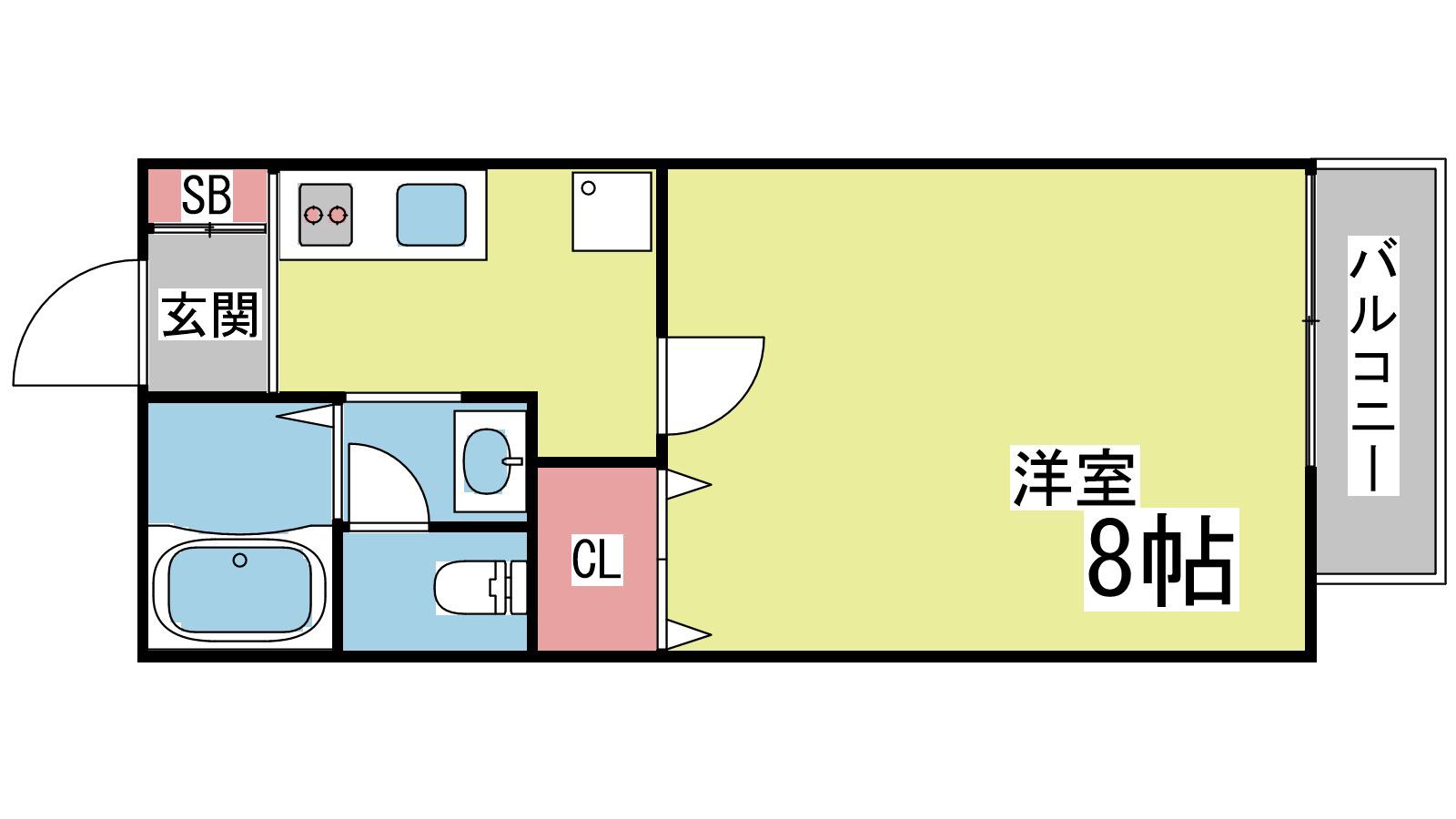 エトワール六甲(1K/2階)の間取り写真