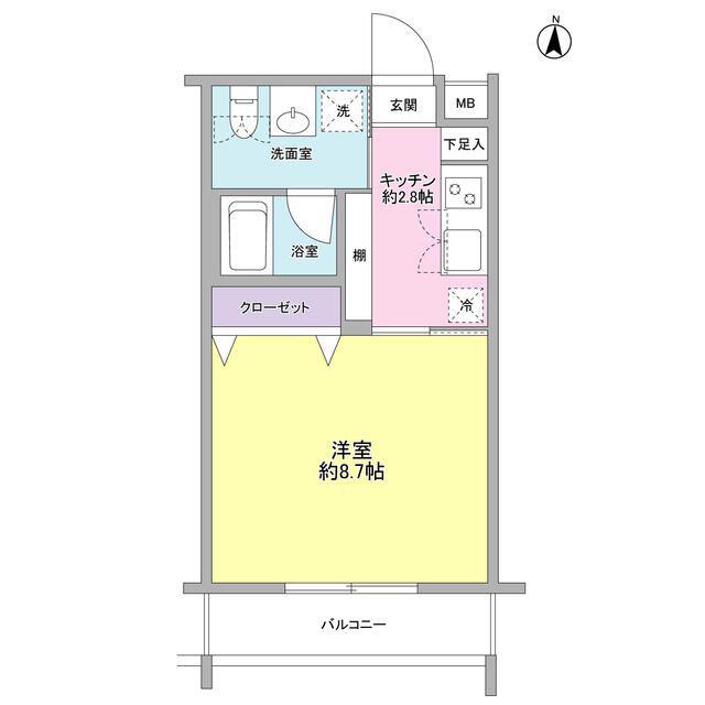 ノ-ブ新百合(1K/2階)の間取り写真