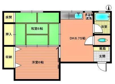 讃幸Rハイツ(2DK/3階)の間取り写真