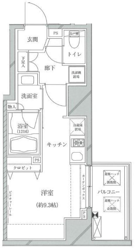 クレイシア亀戸(ワンルーム/7階)の間取り写真