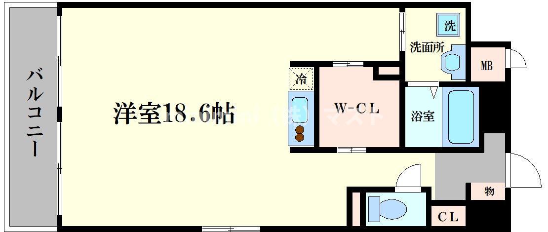 WOLF PACK APARTMENT(ワンルーム/9階)の間取り写真