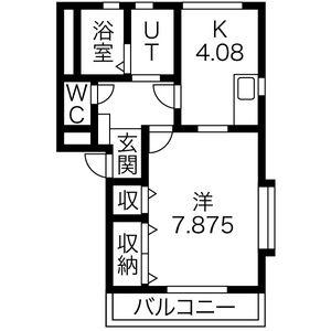 サンピュア佳月(1K/3階)の間取り写真
