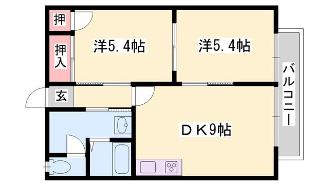 グリーンフレグランス(2DK/2階)の間取り写真