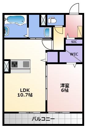 スクエアコート(1LDK/1階)の間取り写真