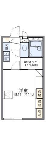 レオパレス加治木(1K/1階)の間取り写真
