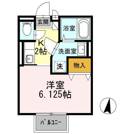 コーラル横浜(1K/2階)の間取り写真