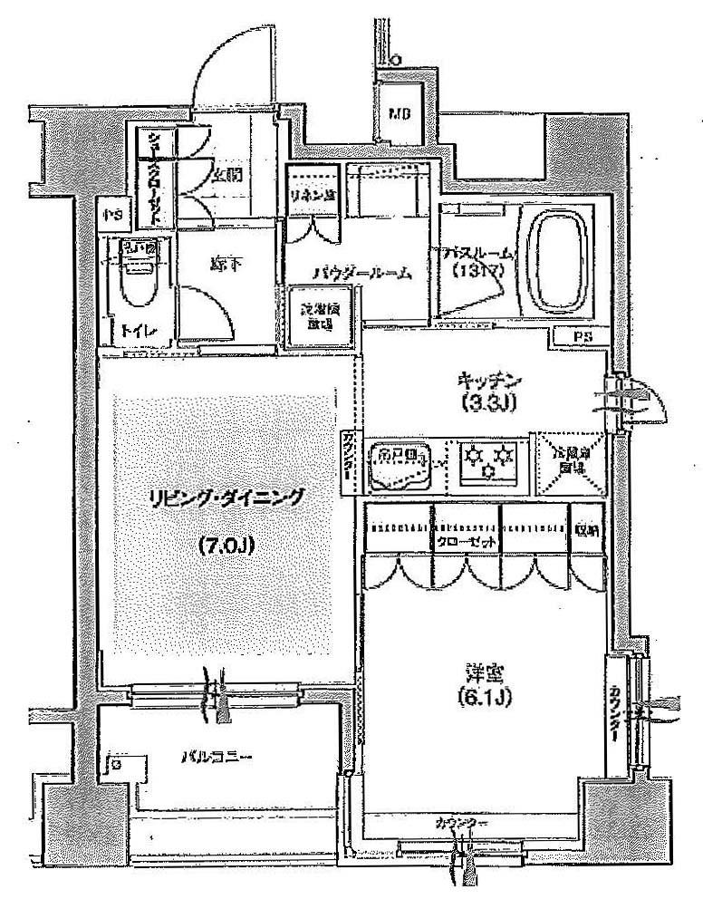 ガーラ・レジデンス文京本郷(1LDK/13階)の間取り写真
