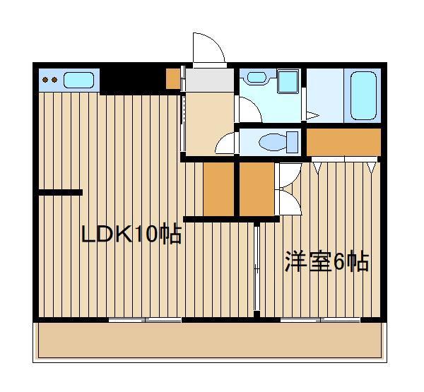 フジハウス(1LDK/1階)の間取り写真