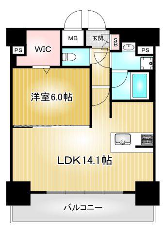 プレサンス錦プレミアム(1LDK/12階)の間取り写真