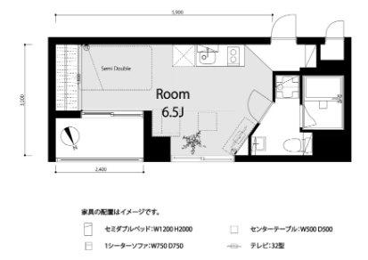 ルミネ五反田第2(ワンルーム/9階)の間取り写真