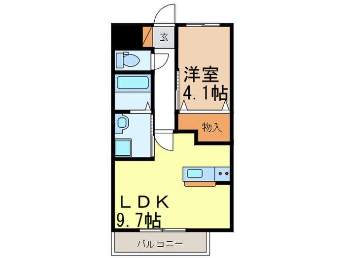 ユニヴェール(1LDK/3階)の間取り写真