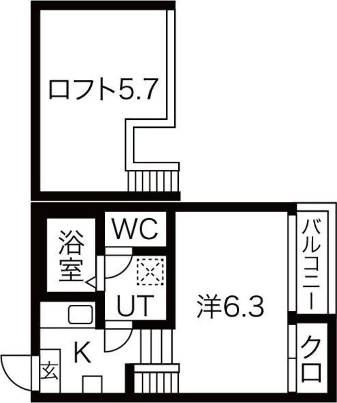 LINO(1K/1階)の間取り写真