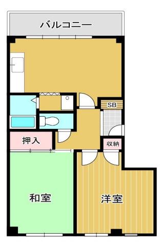 森岡ビル(2DK/2階)の間取り写真