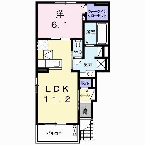 プリマヴェーラ20 II(1LDK/1階)の間取り写真