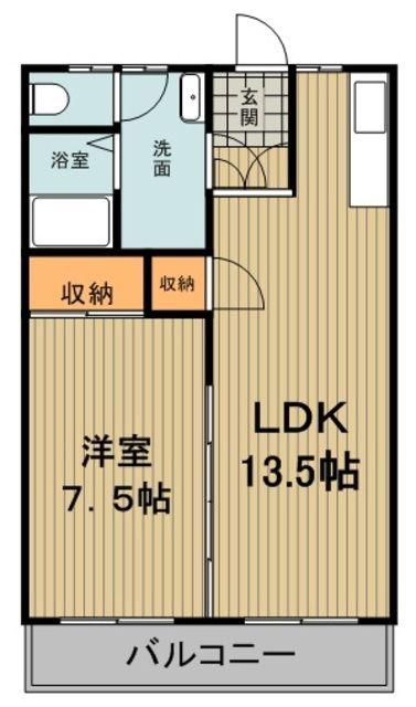 メゾンイシダ(1LDK/1階)の間取り写真