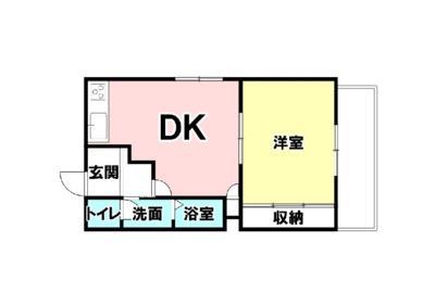 フリーダム6(1DK/3階)の間取り写真