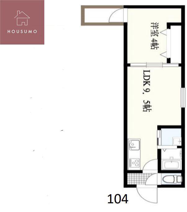 MUSES花園本町(1LDK/3階)の間取り写真