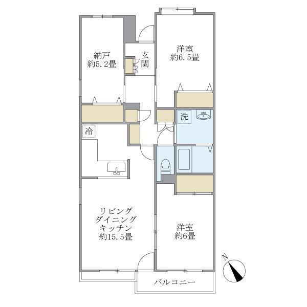 イズム南柏(2SLDK/6階)の間取り写真