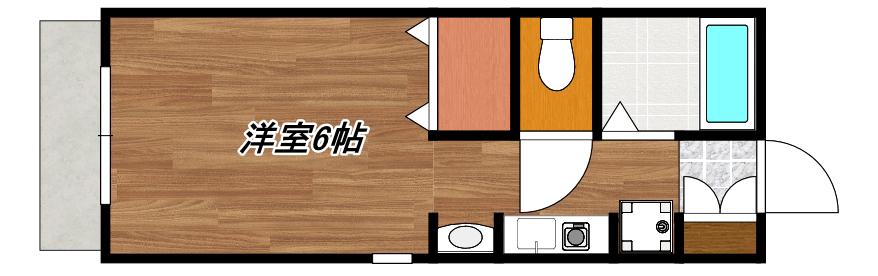 キャビンセジュール(ワンルーム/1階)の間取り写真