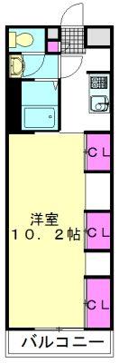 リブリ・朝霞C(1K/1階)の間取り写真