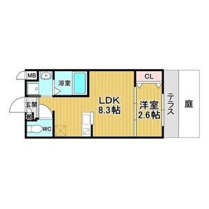リアコート千里丘Iノース(1LDK/1階)の間取り写真