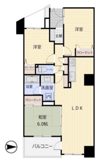 クレッセント品川(3LDK/3階)の間取り写真