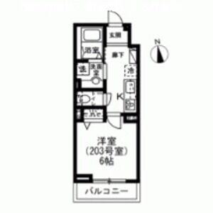 ルミエールM(1K/2階)の間取り写真