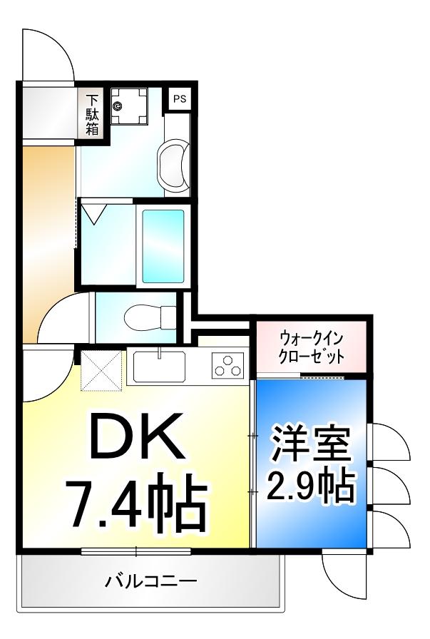 グリーンテラス長野駅東口(1DK/1階)の間取り写真