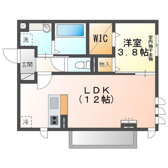 アルカディア日永(1LDK/3階)の間取り写真