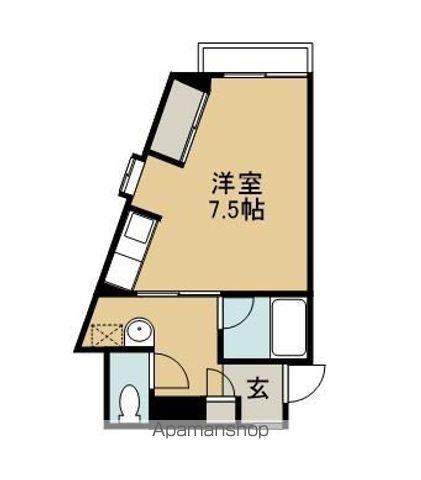 マトリクス(ワンルーム/4階)の間取り写真