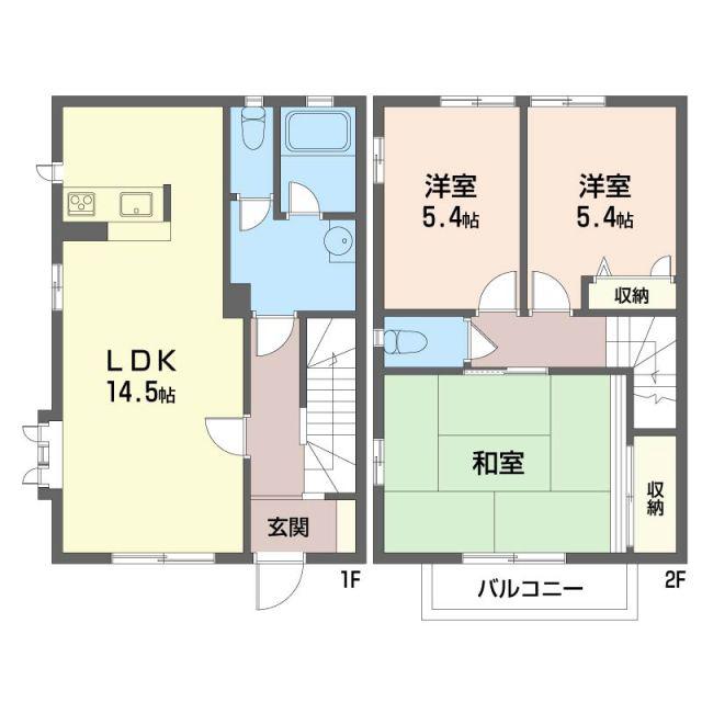アミューズ大南(3LDK/1階)の間取り写真